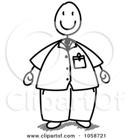 450x470 Royalty Free Vector Clip Art Illustration Of A Chubby Stick Man By