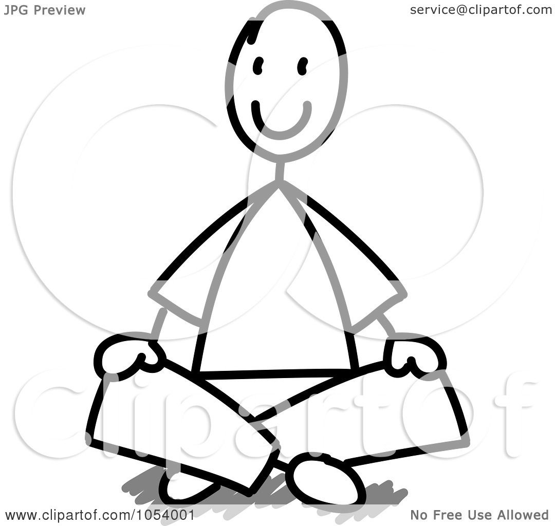 1080x1024 Royalty Free Vector Clip Art Illustration Of A Stick Man Sitting