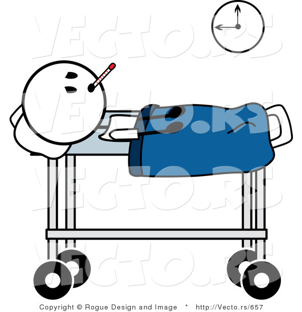 600x620 Vector Of A Sick Stick Man With A Fever By Pams Clipart