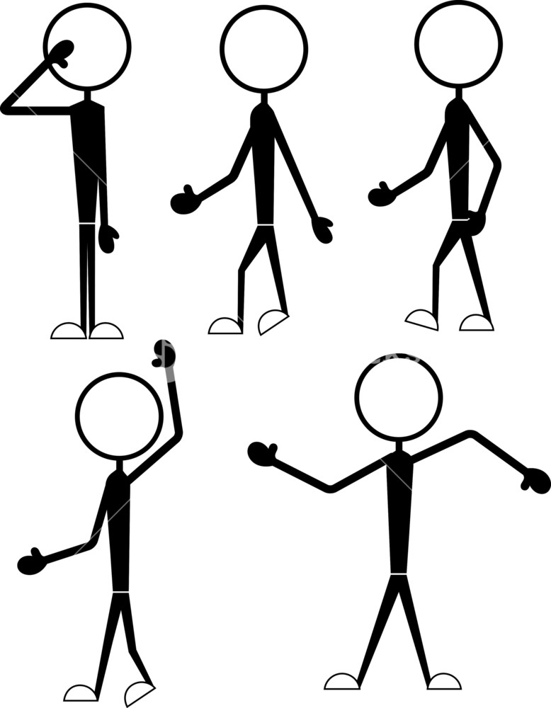 778x1000 Set Of Cartoon Stick Figures Royalty Free Stock Image