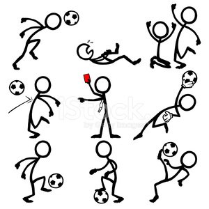 300x300 Stick Figure People Soccer Premium Clipart