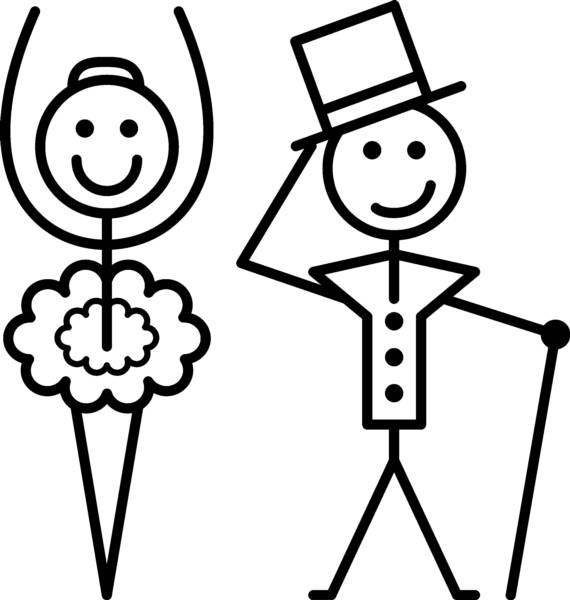 570x600 Couple Stick People Dancing Clipart
