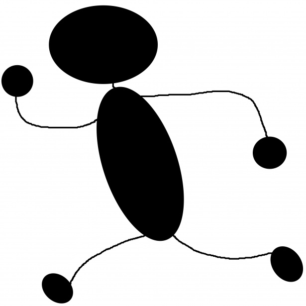 615x615 Running Stick Man Free Stock Photo