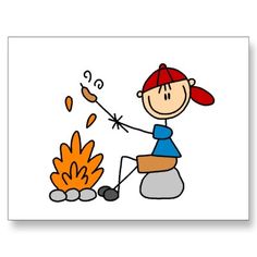 236x236 Stick Figure Camping Clipart