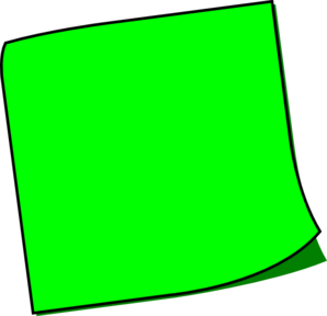 298x288 Green Sticky Note Clip Art