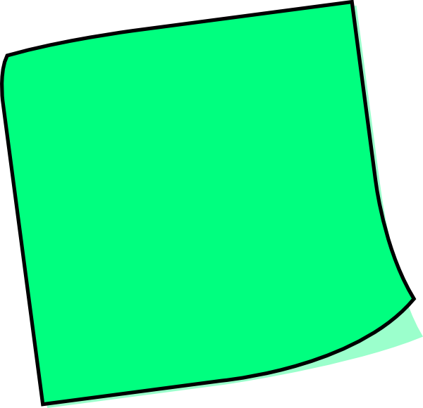 600x580 Green Sticky Note Clip Art