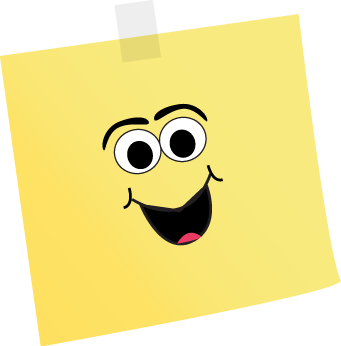 341x346 Happy Face Sticky Note Clip Art