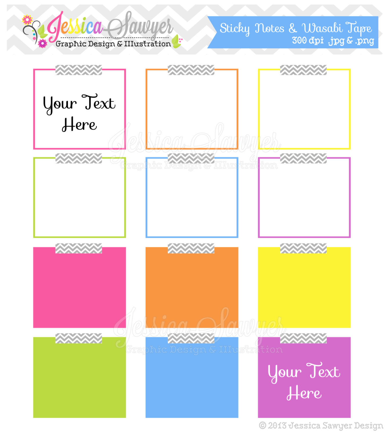 1344x1500 Instant Download, Sticky Note Clipart, Digital Frame, Teacher Clip