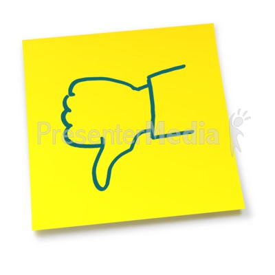 400x400 Yellow Sticky Note Thumbs Down