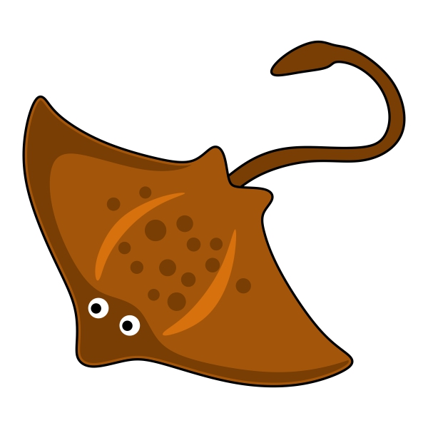 600x600 Stingray Clipart Orange