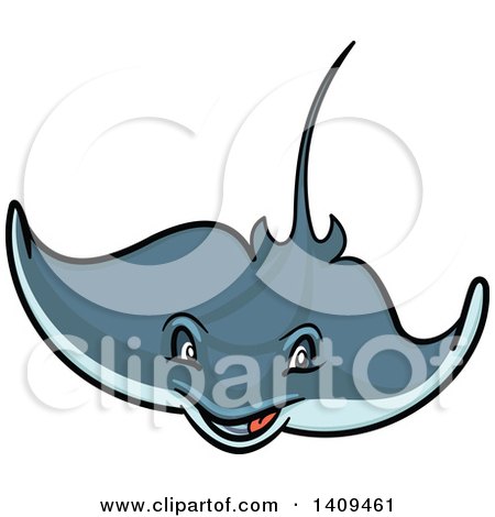 450x470 Clipart Of A Swimming Stingray Fish 2