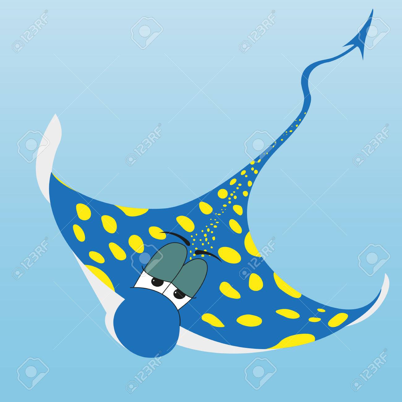 1300x1300 Cramp Fish. Cartoon Skate Or Electric Ray. Vector Illustration