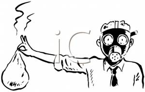 300x190 Art Image A Man In A Gas Mash Holding Out A Smelly Diaper