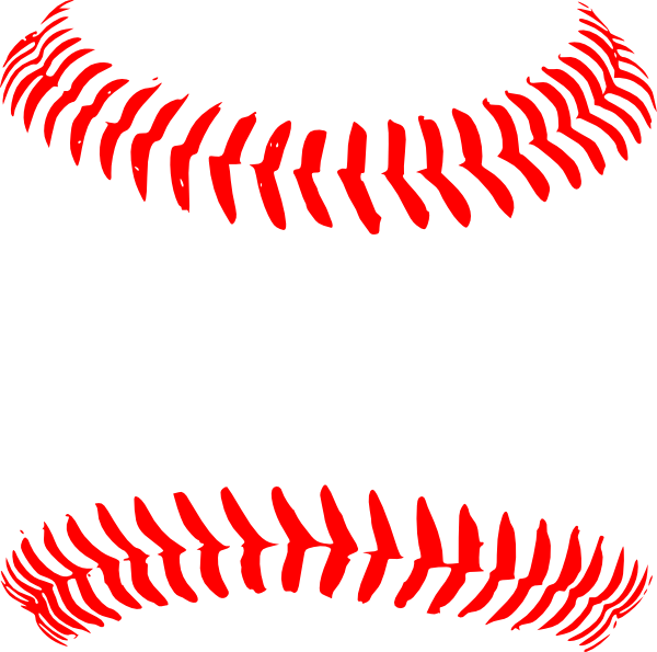 600x595 Red Baseball Stitching Clip Art