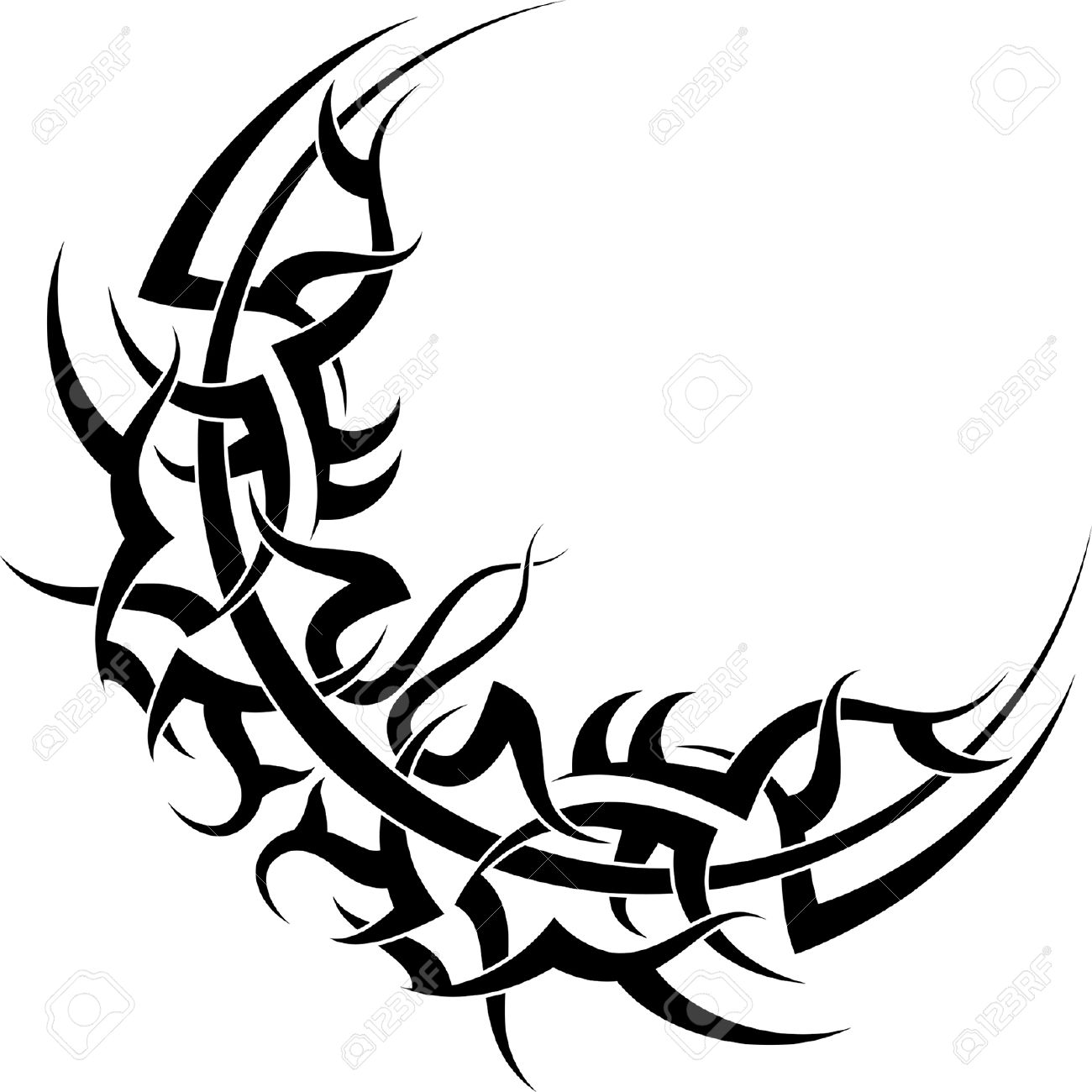 1300x1300 Tattoo Moon Design Vector Art Royalty Free Cliparts, Vectors,