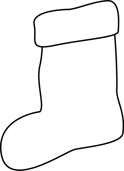 400x550 Black And White Stocking Clip Art