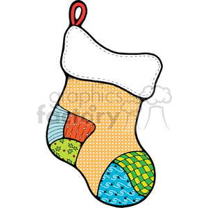 300x300 Royalty Free Orange Christmas Stocking Clipart 387993 Vector Clip