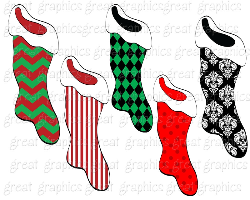 800x640 Printable Christmas Stockings Clipart