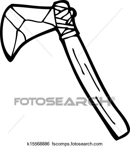 418x470 Clip Art Of Cartoon Stone Axe K15568886