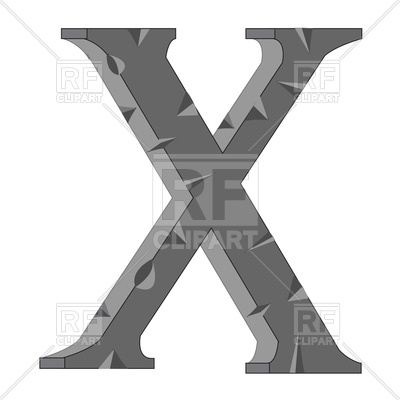 400x400 Letter X Made From Stone Royalty Free Vector Clip Art Image