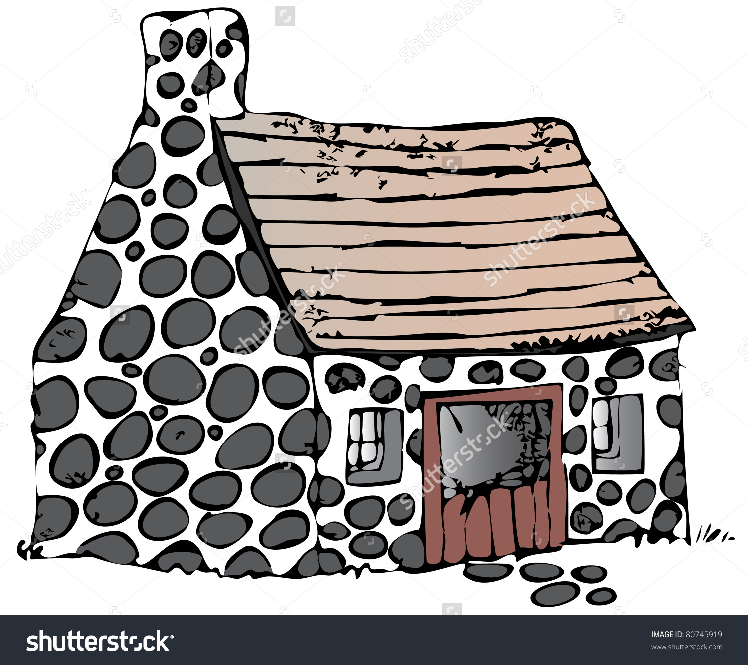 1500x1333 Stone Cottages Clipart