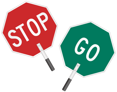 400x315 Handheld Stop Signs Stop Go Sign With Foam Handle, Sku K 2197h