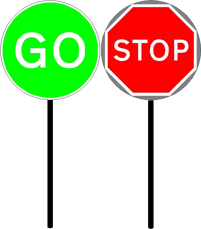 703x803 Stop And Go Signs Clipart