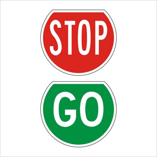 500x500 Stop Go Paddles Signs