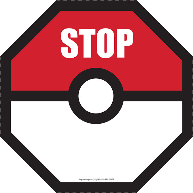 670x670 Pokemon Go Stop Floor Sign For Safety Stop Painting