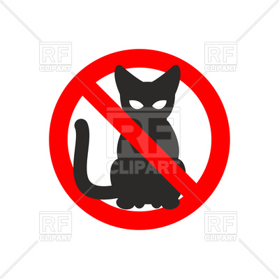 400x400 Stop Cat Sign Royalty Free Vector Clip Art Image
