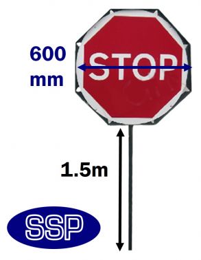 293x378 Stop Go Road Works Lollipop Style Sign On Pole Ssp Direct