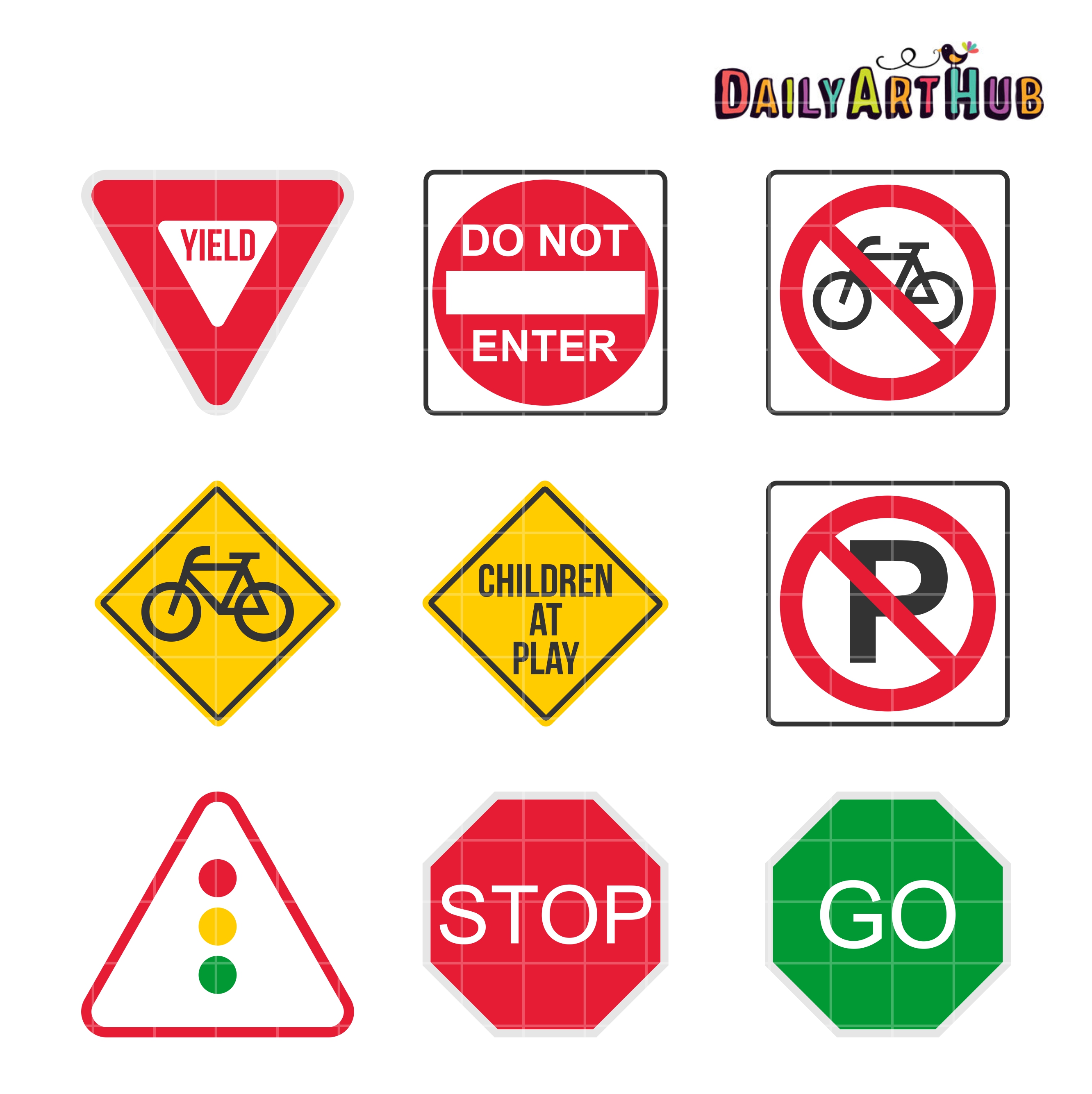 2664x2670 9 Road Signs Clip Art Set Daily Art Hub