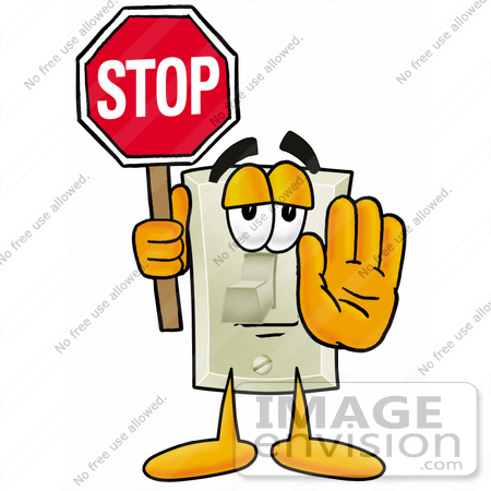 450x450 Clip Art Graphic Of A White Electrical Light Switch Cartoon