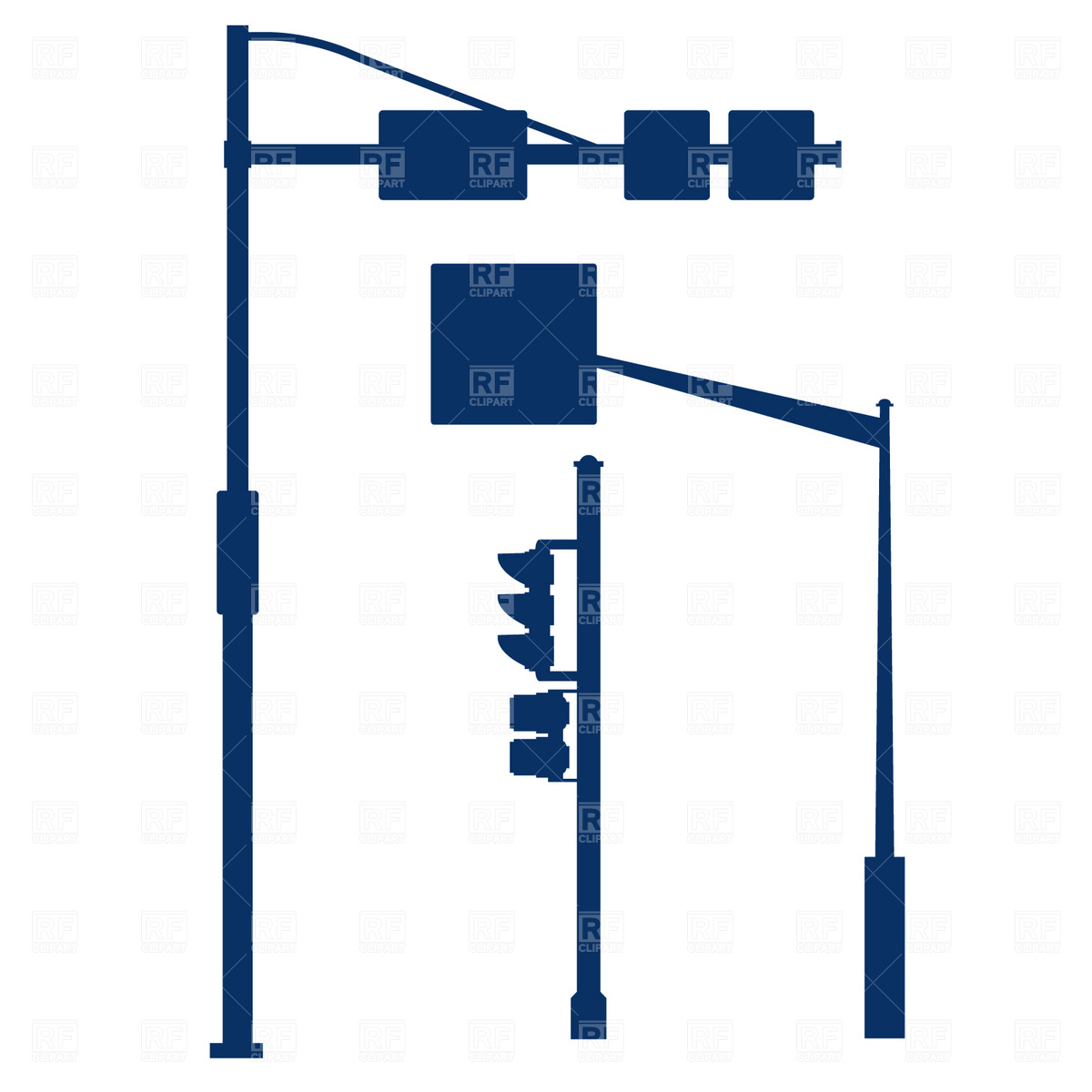 1200x1200 Trafficlights Pole Royalty Free Vector Clip Art Image