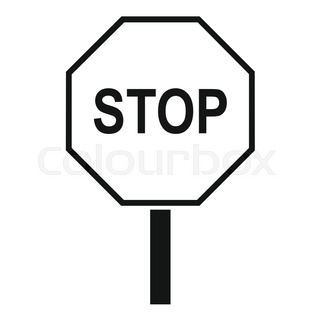 320x320 Stop Sign Icon White Isolated On Blue Background Vector
