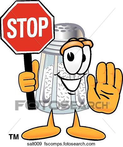 392x470 Clip Art Of Salt Holding Stop Sign Salt009