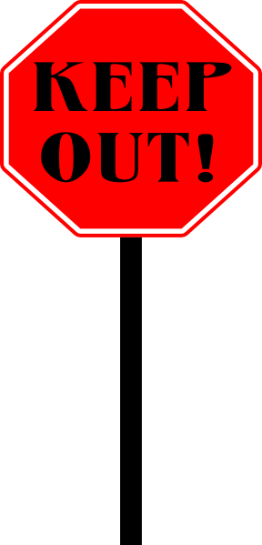 288x599 Stop Keep Out Sign Clip Art