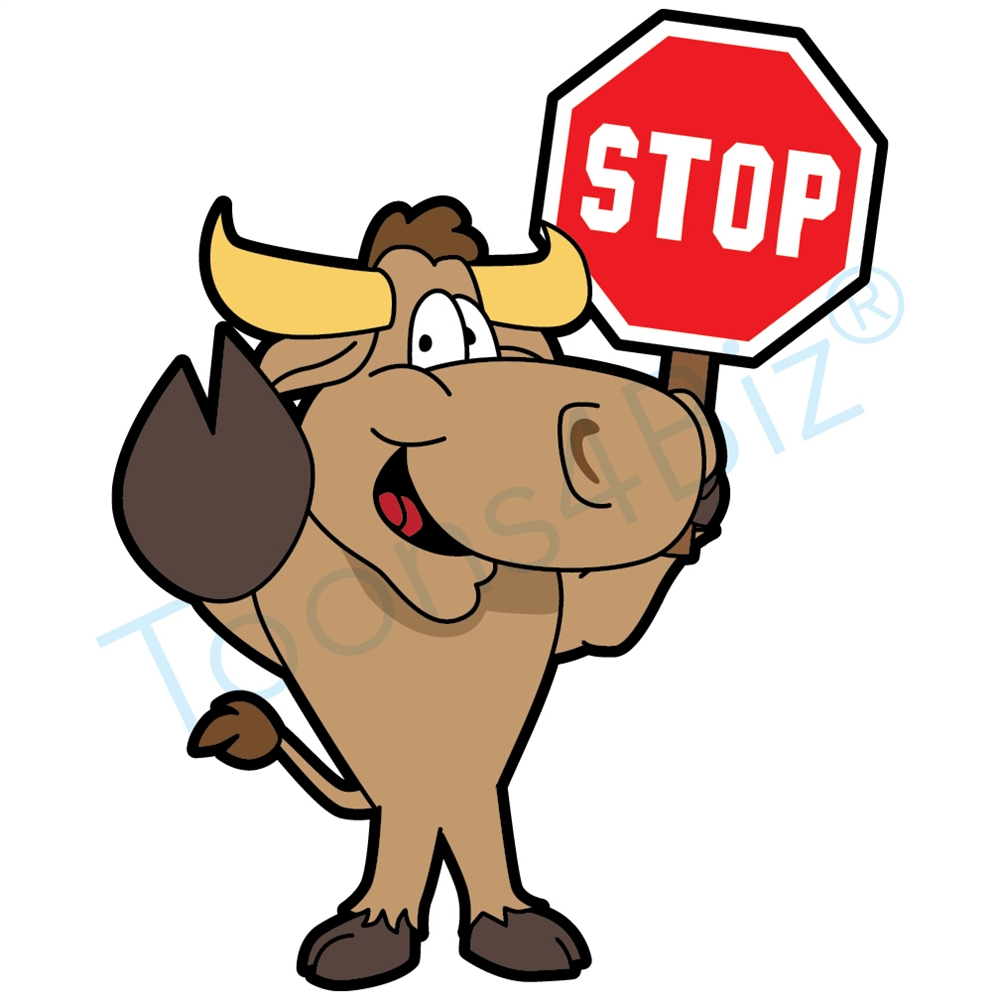 1000x1000 Bull Mascot Clip Art Holding A Stop Sign Clip Art