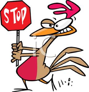 290x300 Art Image Rooster With Stop Sign