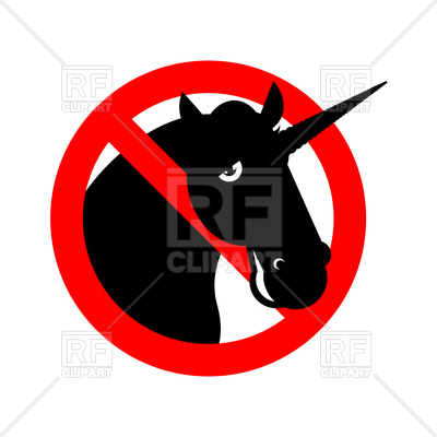 400x400 Stop Unicorn Sign Royalty Free Vector Clip Art Image