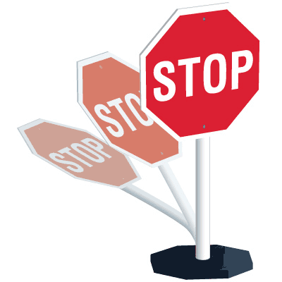 400x400 Flexible Portable Stop Sign System Seton
