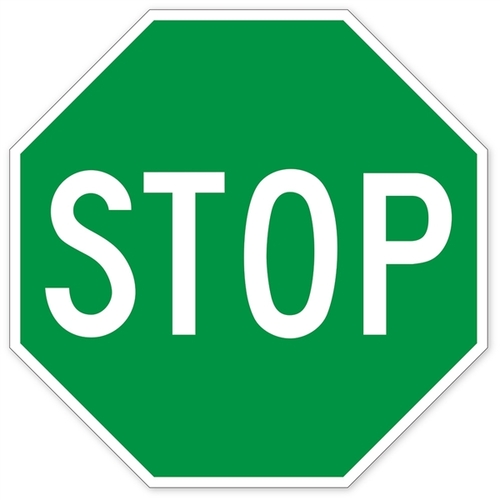 500x500 Green Stop Sign Wall Graphic