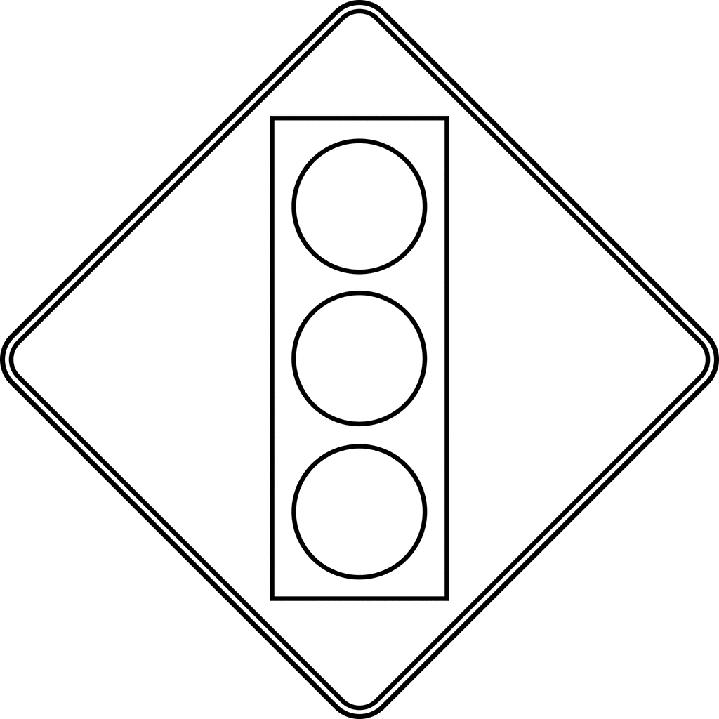 1024x1024 Signal Ahead, Outline Clipart Etc