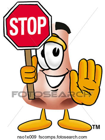 353x470 Clip Art Of Nose Holding Stop Sign Nso1x009