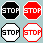 150x150 Road Stop Sign Royalty Free Vector Clip Art Image