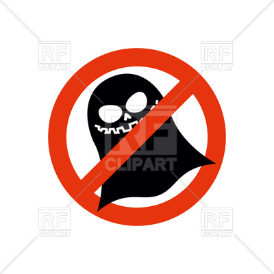 400x400 Stop Ghost Sign Royalty Free Vector Clip Art Image