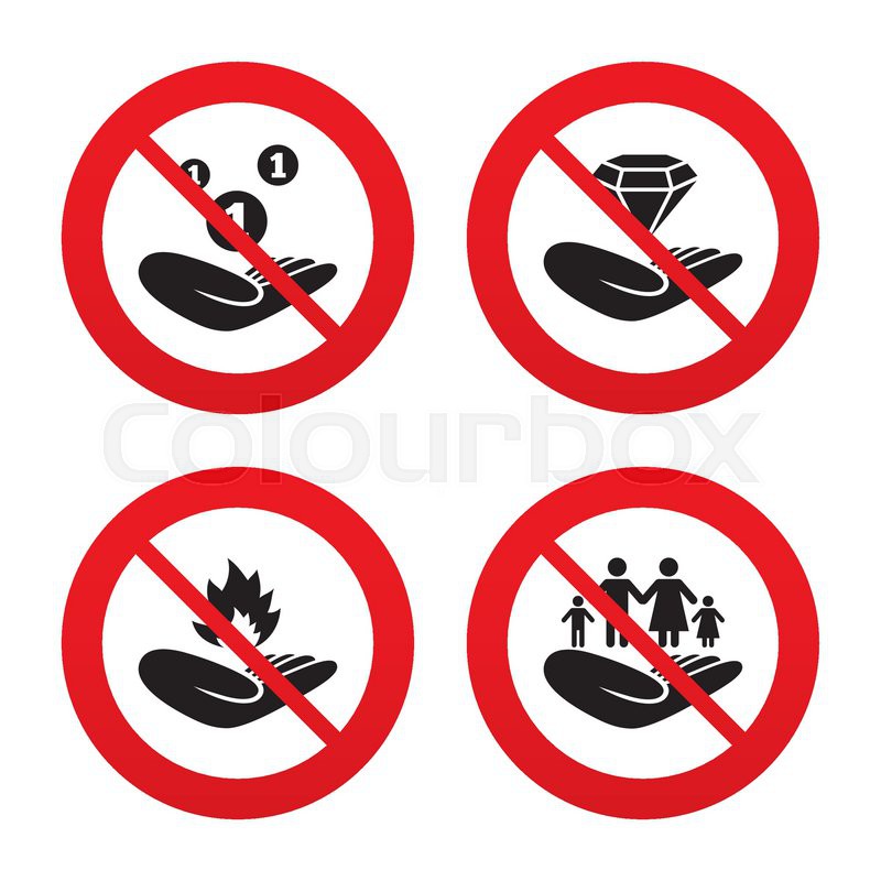 800x800 No, Ban Or Stop Signs. Helping Hands Icons. Financial Money