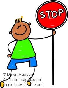 233x300 Image Of A Happy Little Boy Holding A Stop Sign