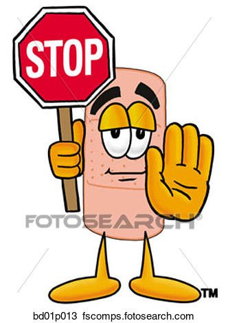 332x470 Clipart Of Bandaid With Stop Sign Bd01p013