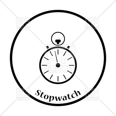 400x400 Silhouette Of Stopwatch Icon Royalty Free Vector Clip Art Image